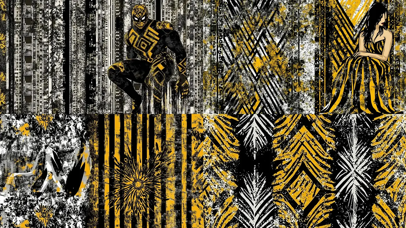 Abstract Expressionist Fusion with Urban Geometrics - Midjourney sref style