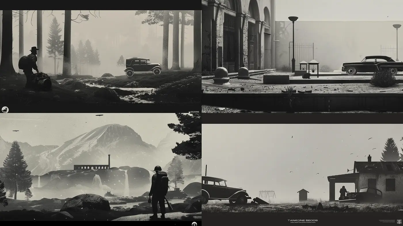 Monochromatic Elegance: A Consistent Study of Tonal Sophistication and Atmospheric Narrative - Midjourney sref style