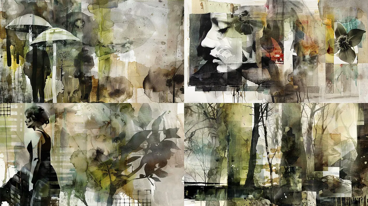 Ethereal Echoes of Nature in Mixed Media - Midjourney sref style