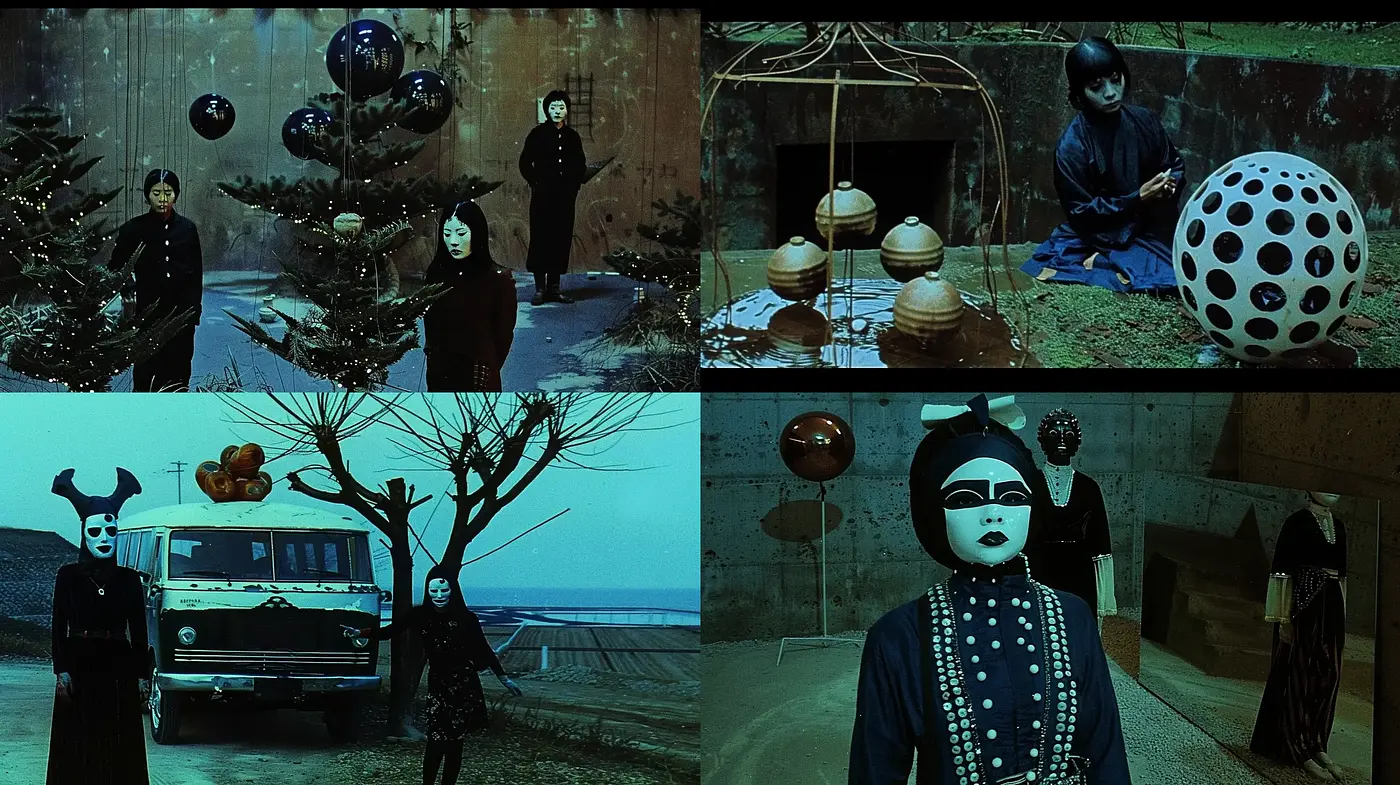 Surreal Cinematic Tapestry with a Dark Theatrical Ambiance - Midjourney sref style