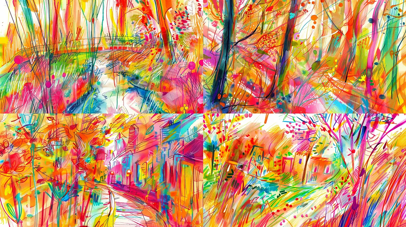 Vibrant Abstract Expressionist Fusion - Midjourney sref style