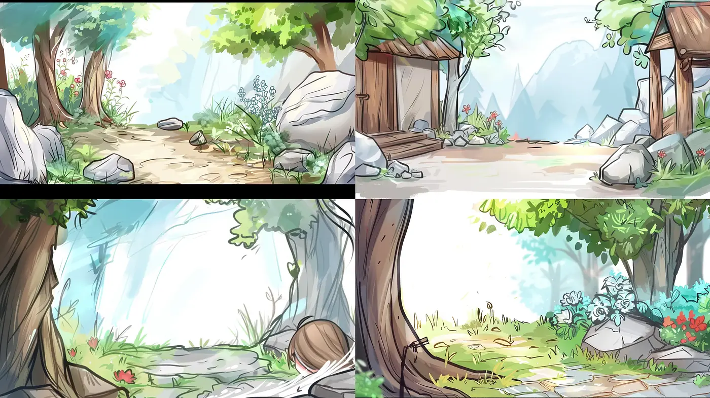 Ethereal Arcadian Landscapes: A Serene Journey through Stylized Nature - Midjourney sref style