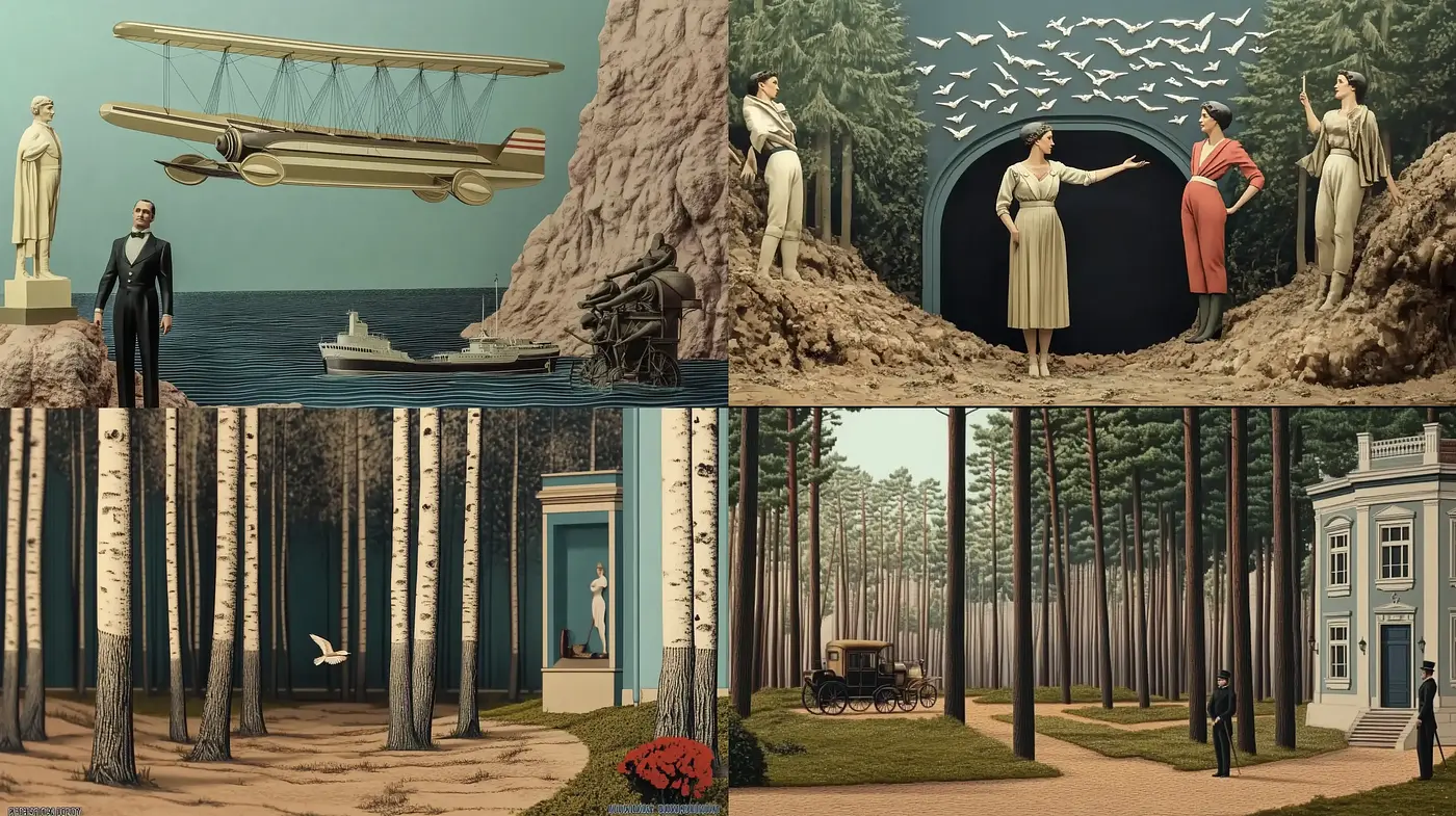 Surreal Tranquility in Timeless Pastel Narratives - Midjourney sref style