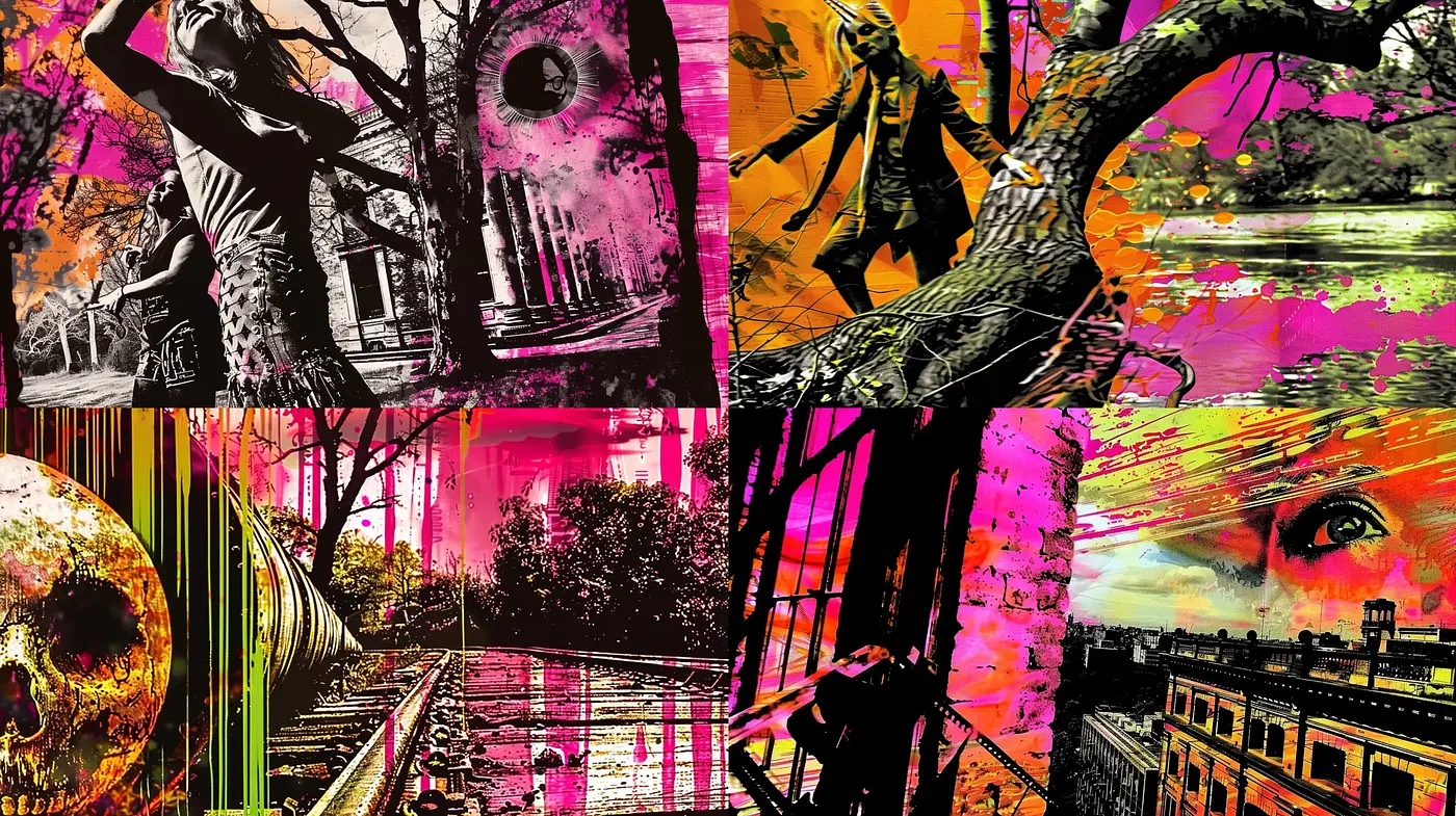 Neon Noir Dreamscapes with Expressionist Undertones - Midjourney sref style