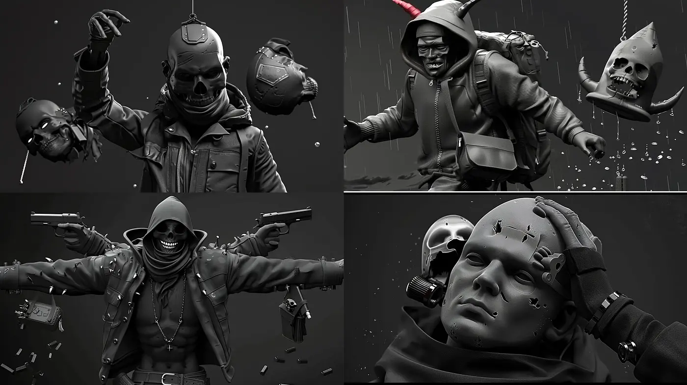 Monochromatic Shadows: A Cinematic Study in Grayscale - Midjourney sref style