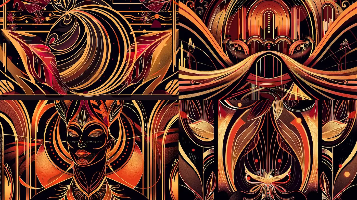Intricate Enigmas: A Study in Warmth and Elegance - Midjourney sref style