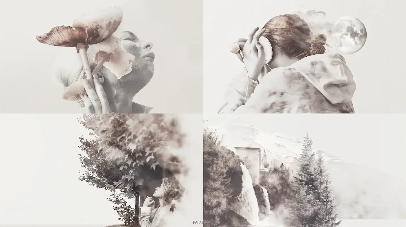 Ethereal and Dreamlike Imagery with Organic Elements - Midjourney sref style