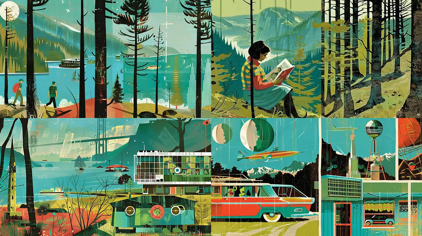 Synchronous Symphony of Nostalgic Hues and Stylized Textures - Midjourney sref style