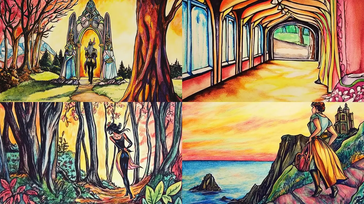 Vibrant Storybook Illustrations with a Surrealist Twist - Midjourney sref style