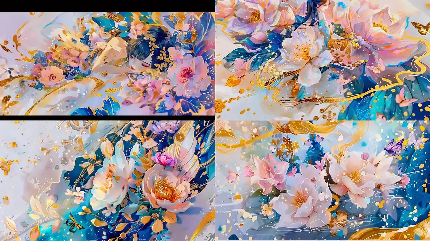 Whimsical Floral Fantasy with Ethereal Textures - Midjourney sref style
