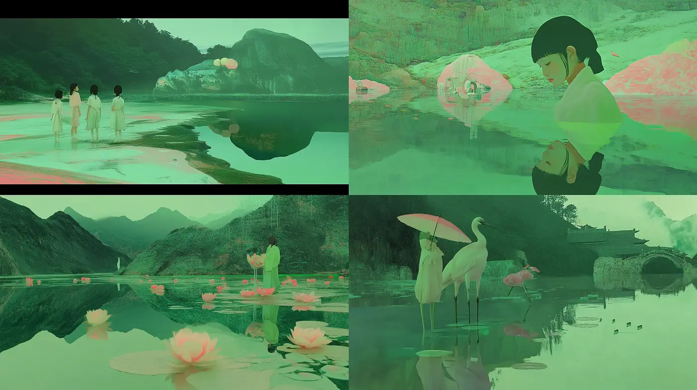 Ethereal Pastel Dreamscape with Asiatic Aesthetic Influence - Midjourney sref style
