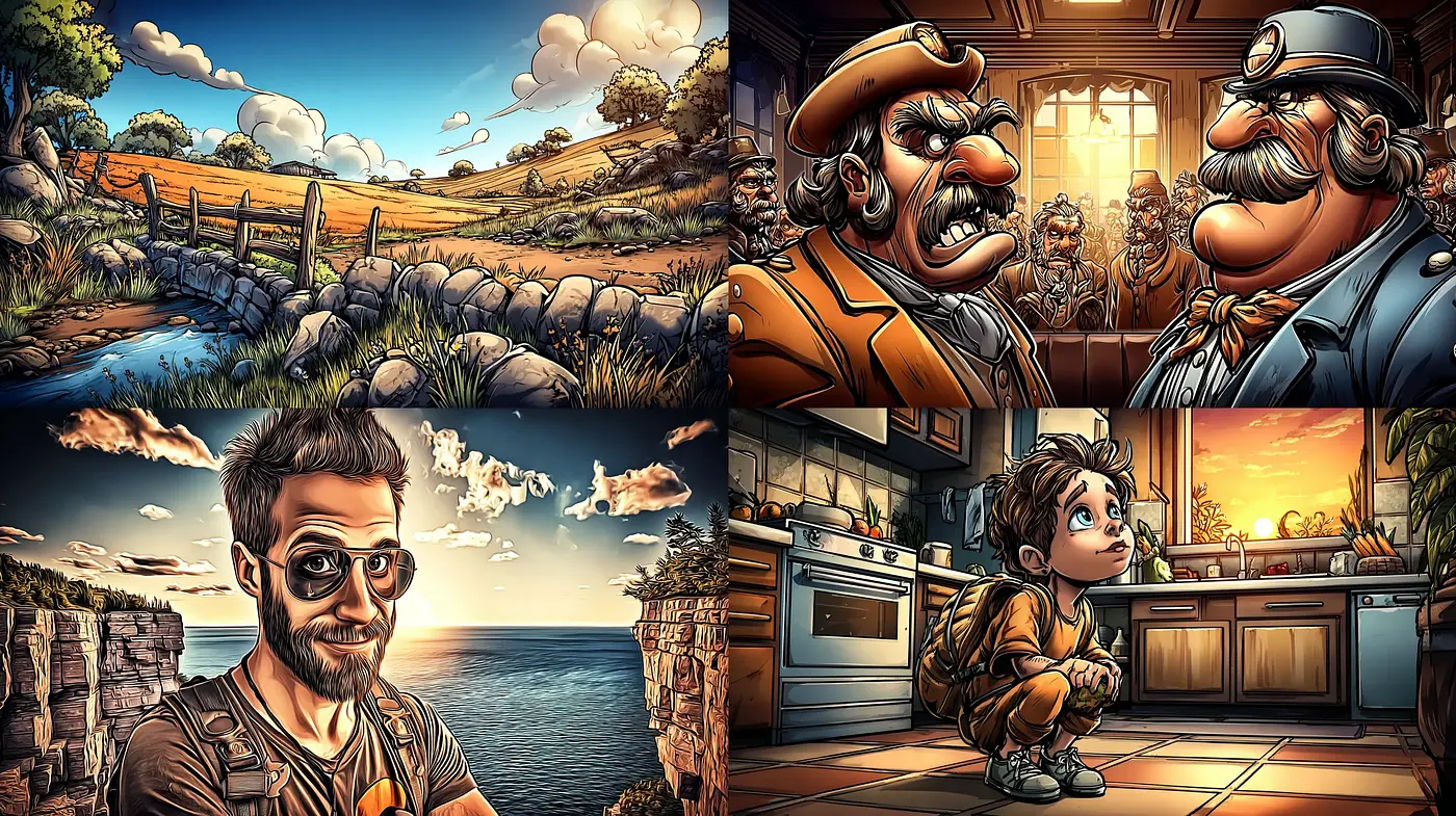 Eclectic Blends of Whimsical Realism with Notable Characterization - Midjourney sref style