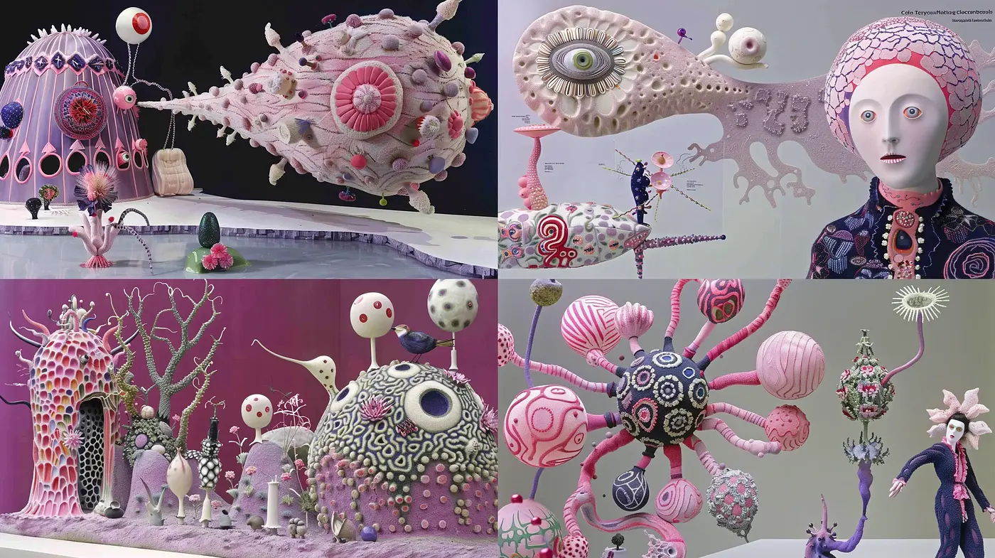 Surrealistic Biomechanical Fantasy with a Dreamlike Pastel Palette - Midjourney sref style
