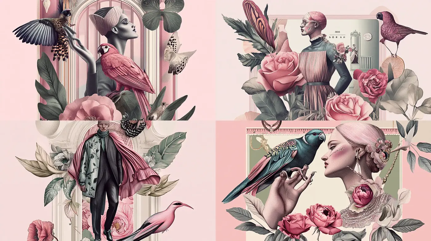 Floral Elegance in Surrealist Pastels - Midjourney sref style