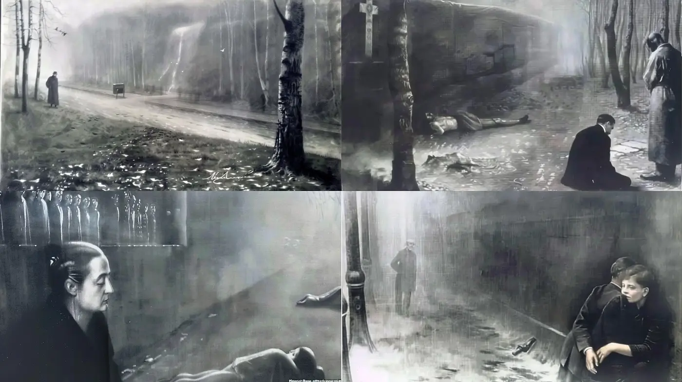 Ethereal Monochromatic Dreamscape: A Consistent Vision of Nostalgia and Melancholy - Midjourney sref style