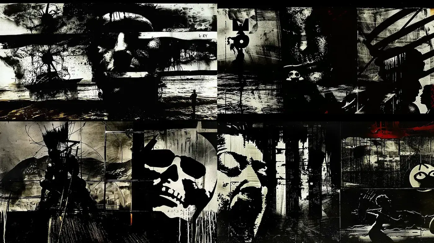 Gritty and Dark Surrealism with Expressionist Elements - Midjourney sref style