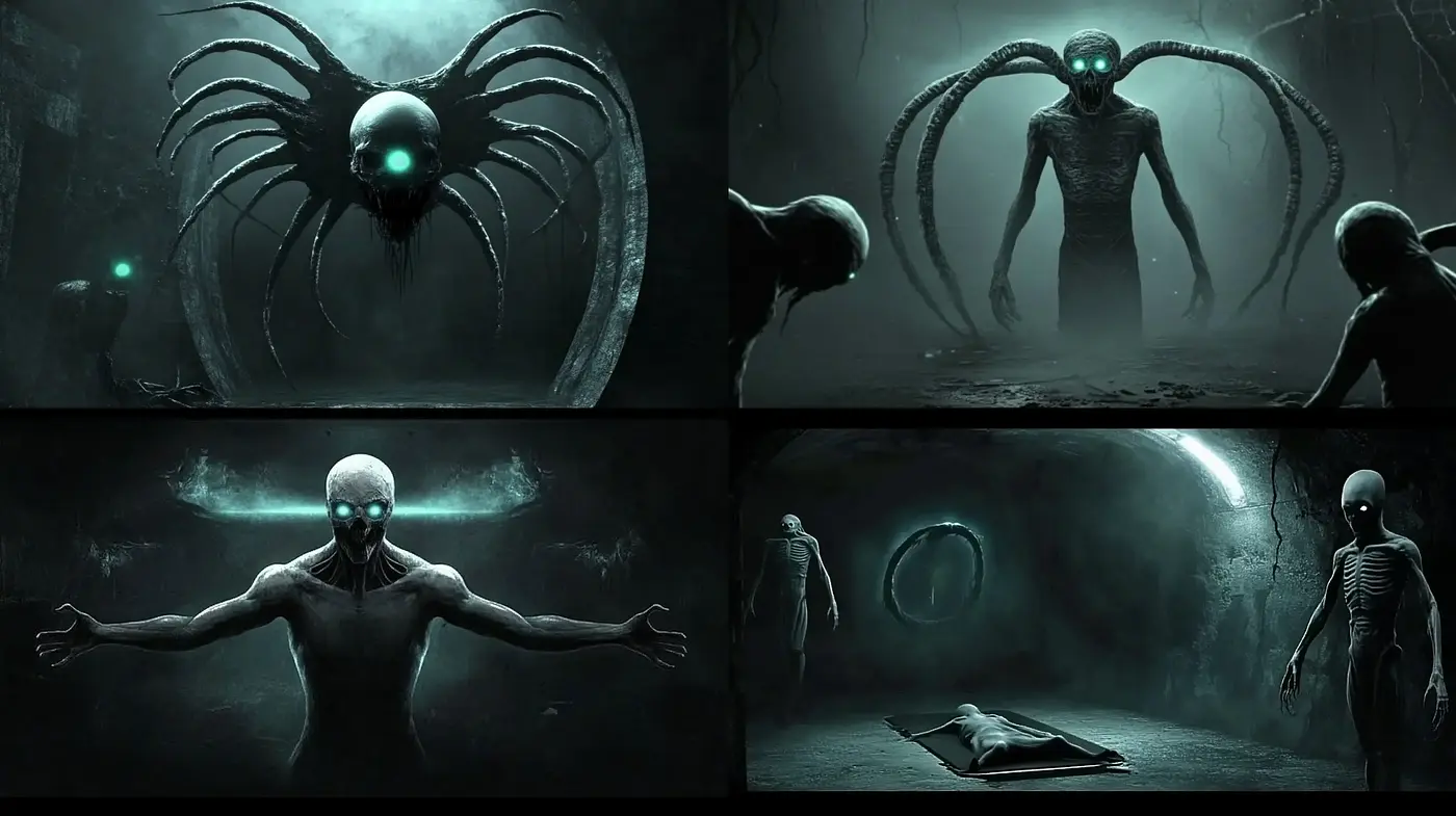 Eerie Symbiosis of Biomechanical Forms and Futurist Darkness - Midjourney sref style
