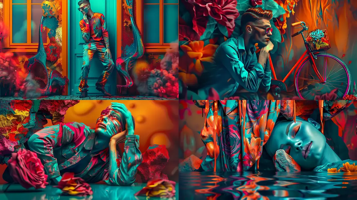 Vibrant and Lush Surrealism with a Modern Emotional Twist - Midjourney sref style