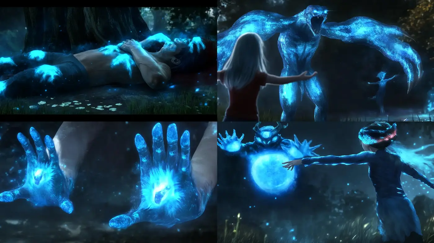 Ethereal Luminescence: A Dive into Mystical Blue Fauna and Flora - Midjourney sref style