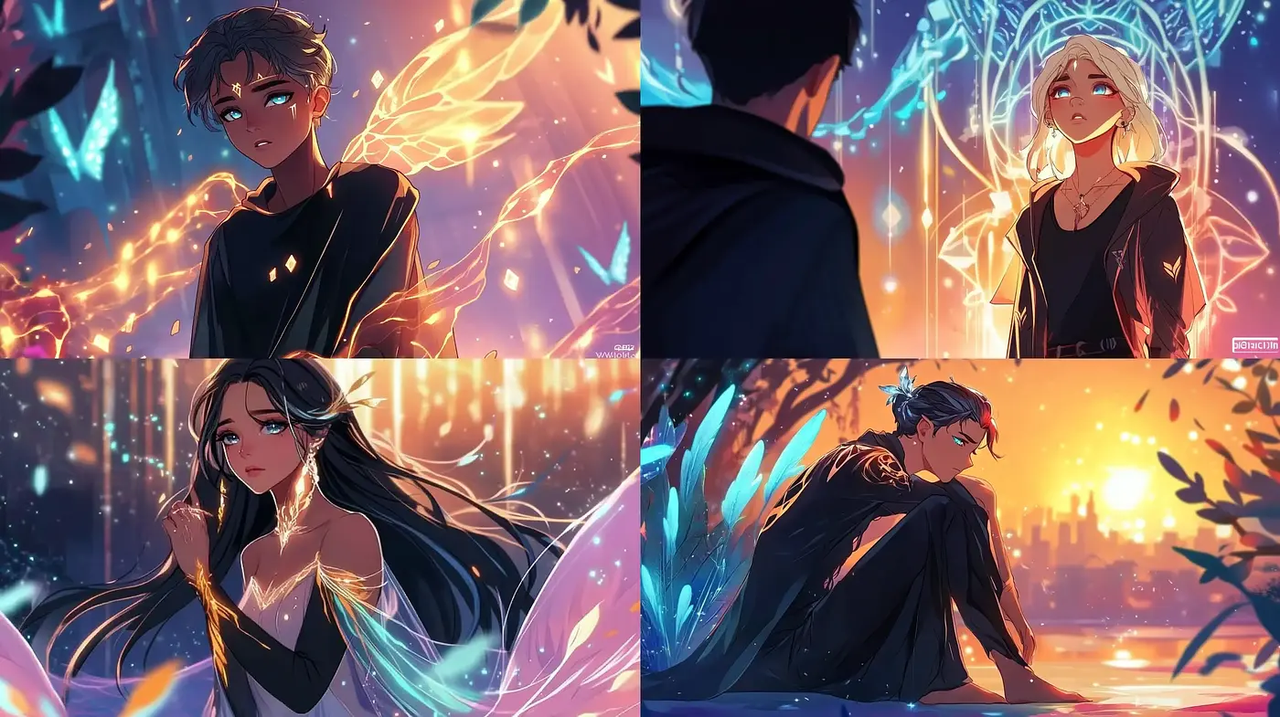 Luminous Ethereal Anime-Inspired Digital Illustrations - Midjourney sref style