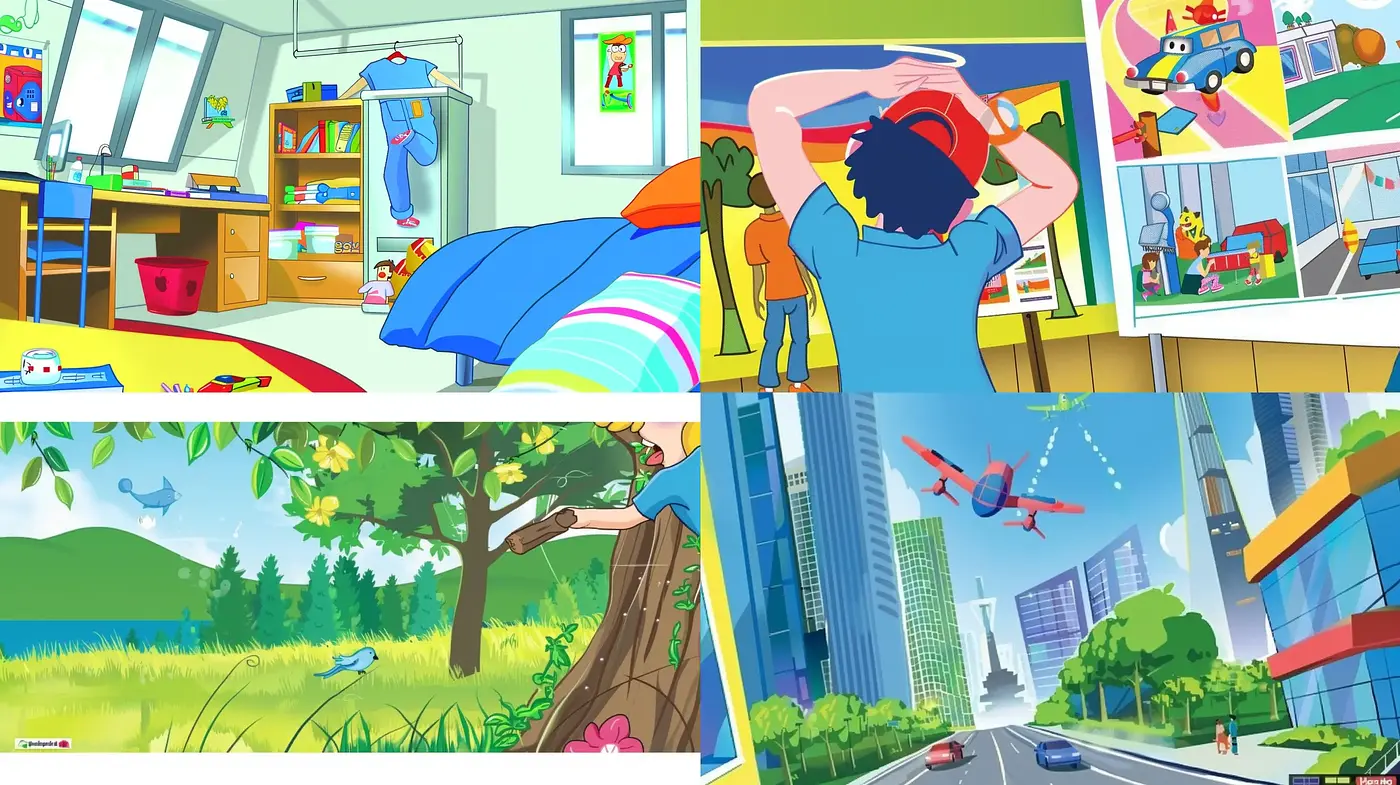 Vibrant Storybook Illustration Homage - Midjourney sref style