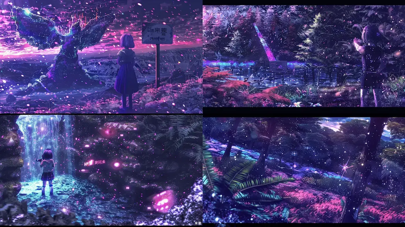 Dreamlike Neon Fantasy: A Homage to Ethereal Sci-Fi Imaginations - Midjourney sref style