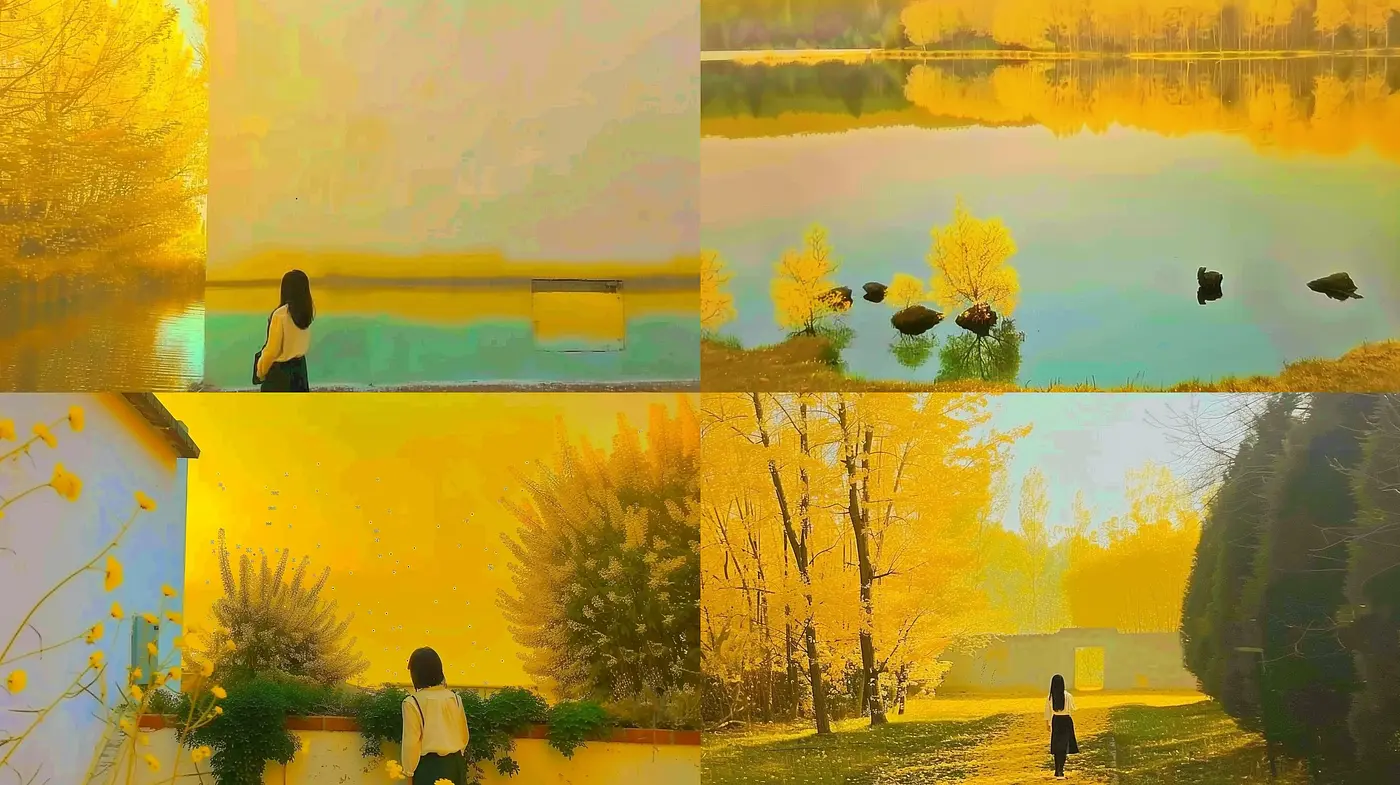 Amber Hues of Serenity: A Fusion of Warmth and Contemplation in Artistic Imagery - Midjourney sref style