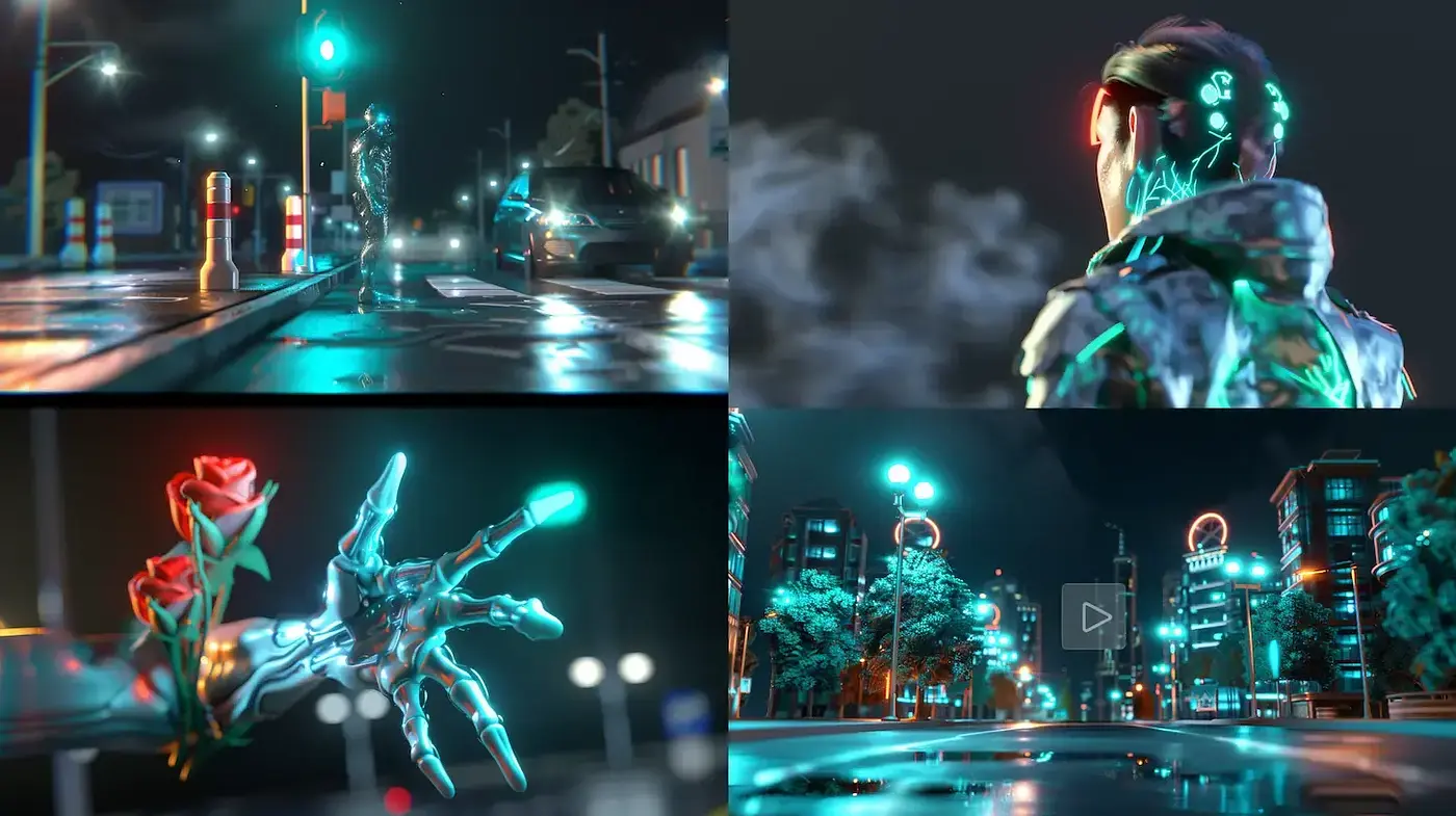 Futuristic Urban Aesthetic with Neon Influences and Surreal Textures - Midjourney sref style