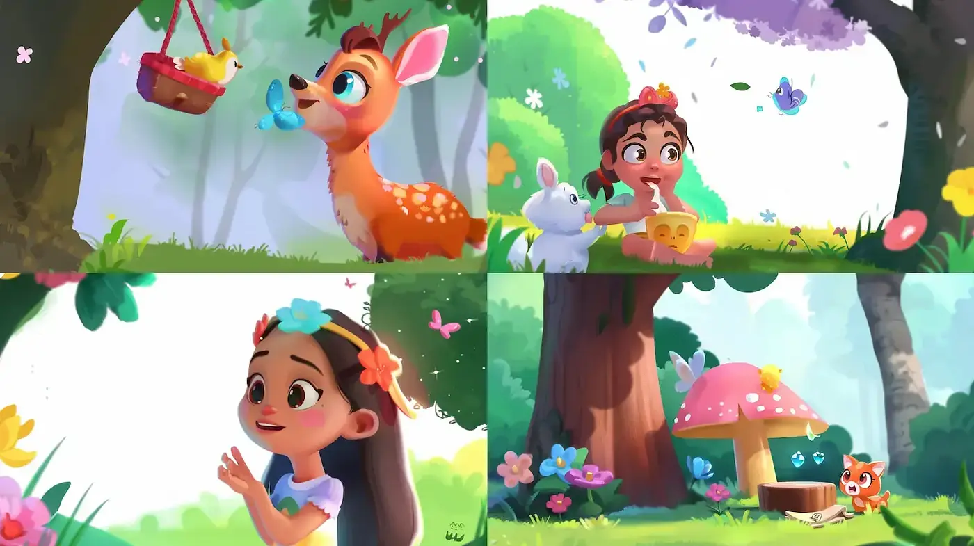 Enchanted Forest Whimsy: A Storybook Illustration Style - Midjourney sref style