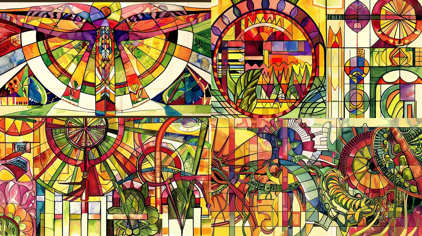 Kaleidoscopic Symphony of Stained Glass - Midjourney sref style