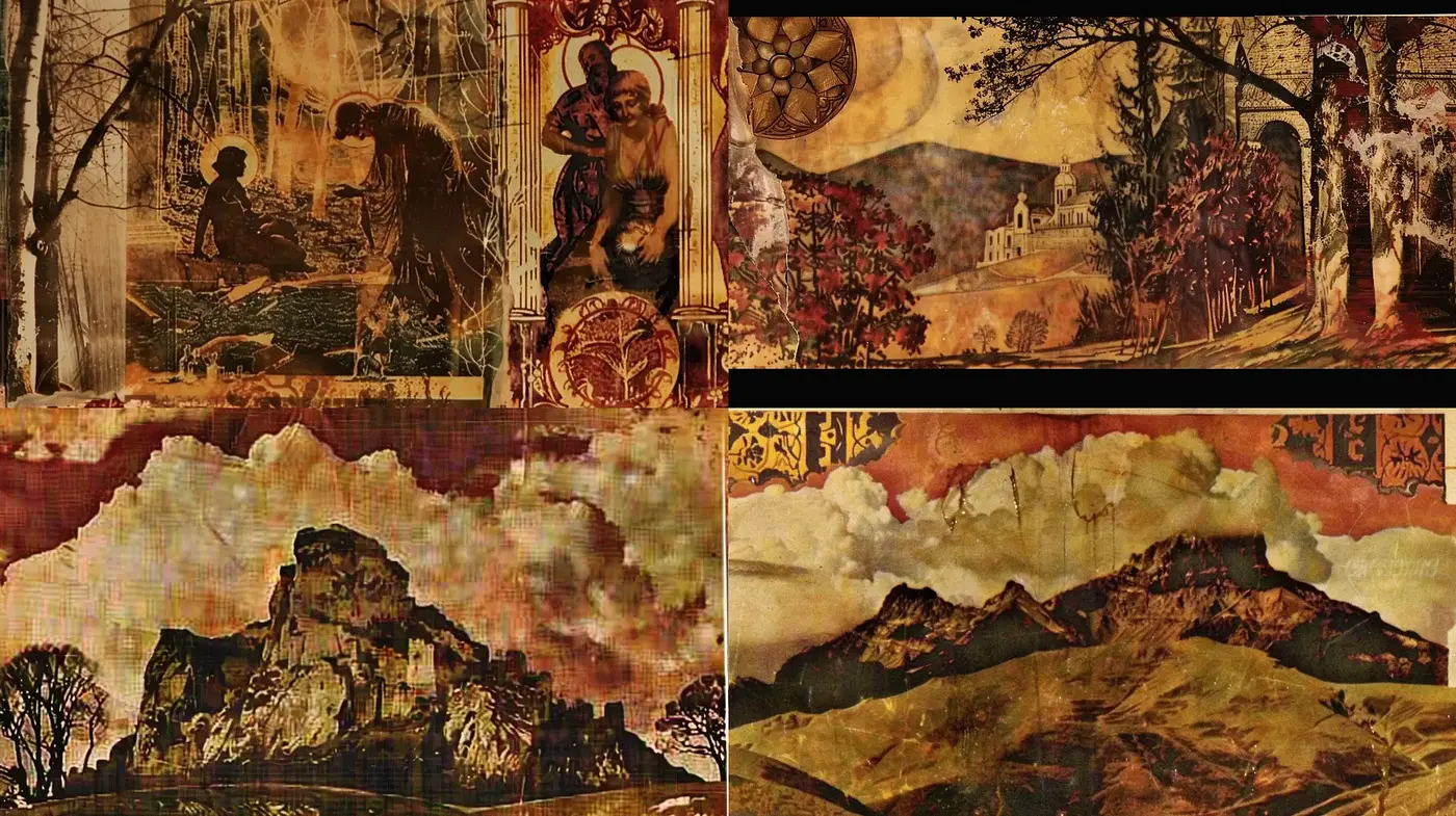 Antique Sepia Tapestry: A Stitch in Time's Canvas - Midjourney sref style