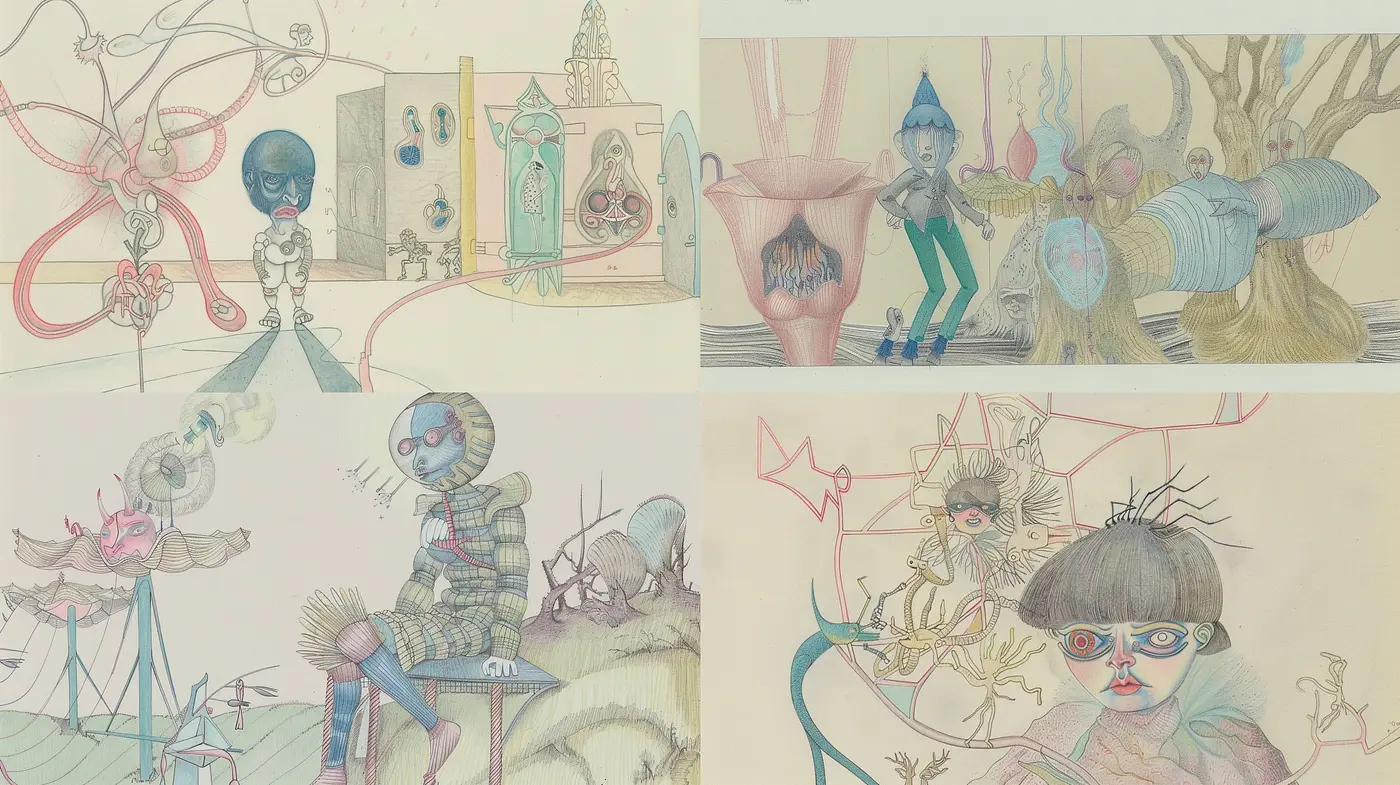 Ethereal Dreamscapes with Surrealist Influence and Subdued Tonal Harmony - Midjourney sref style