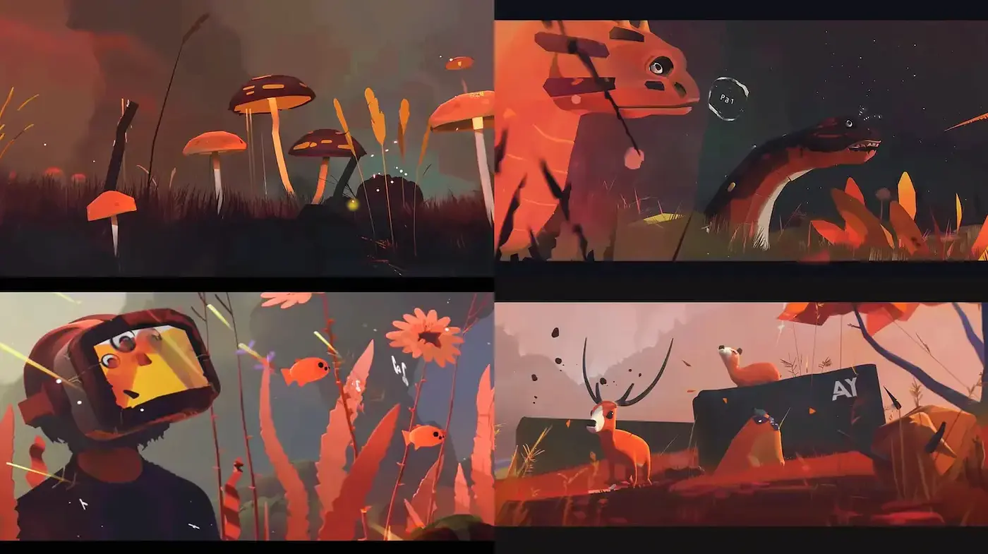 Stylized Illustrations with a Whimsical, Surreal Atmosphere - Midjourney sref style