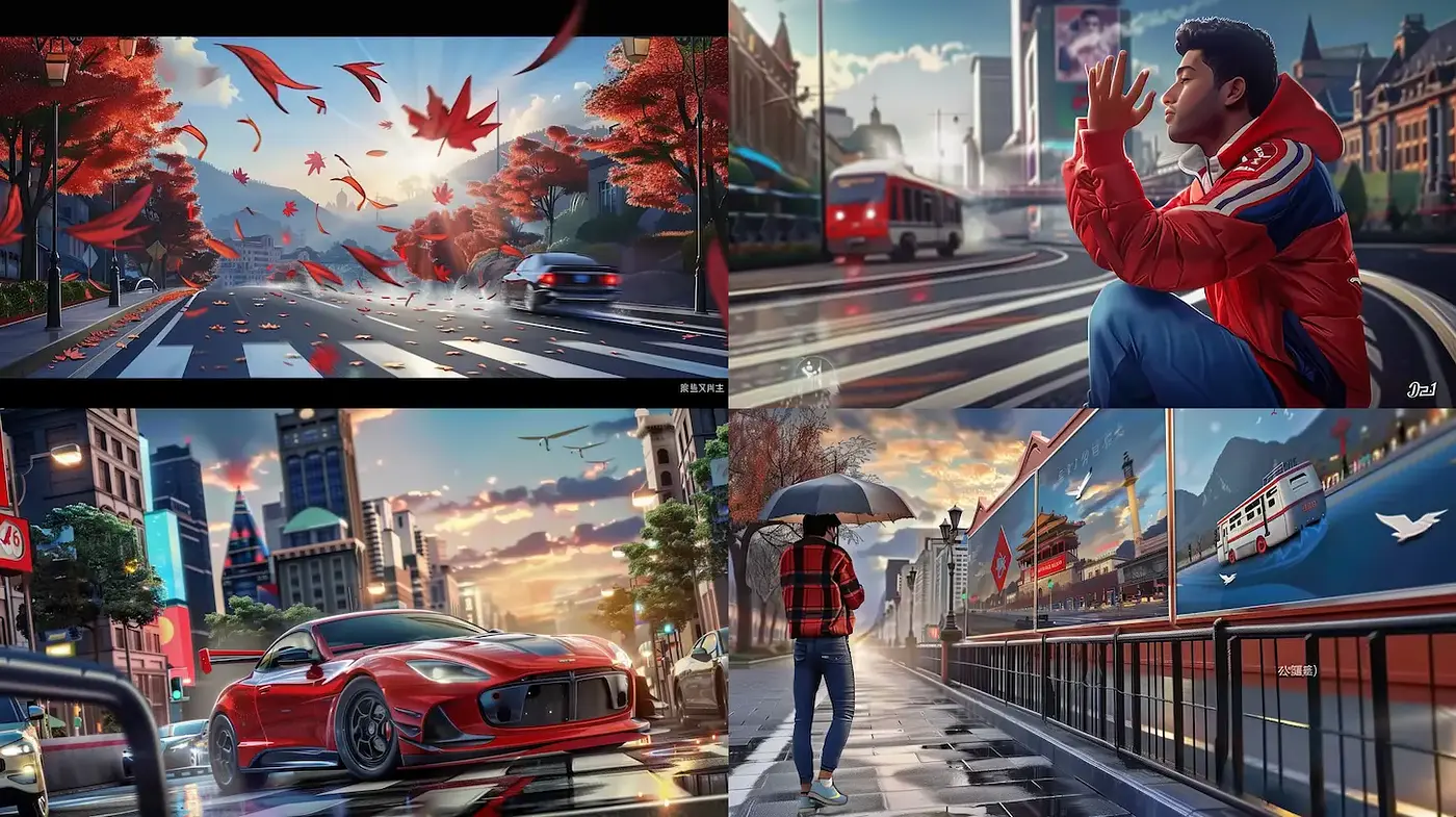 Dynamic Urban Scenes with a Blend of Modern and Classic Elements - Midjourney sref style