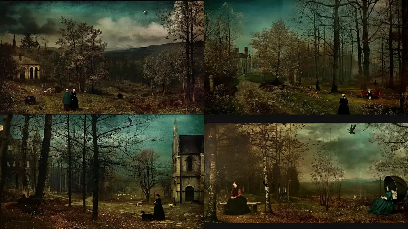Serene Landscapes with a Mystical Aura and Historical Feelings - Midjourney sref style
