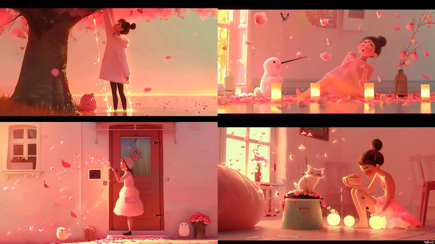 Whimsical Warmth: A Serene Journey through a Dreamlike Pastel World - Midjourney sref style