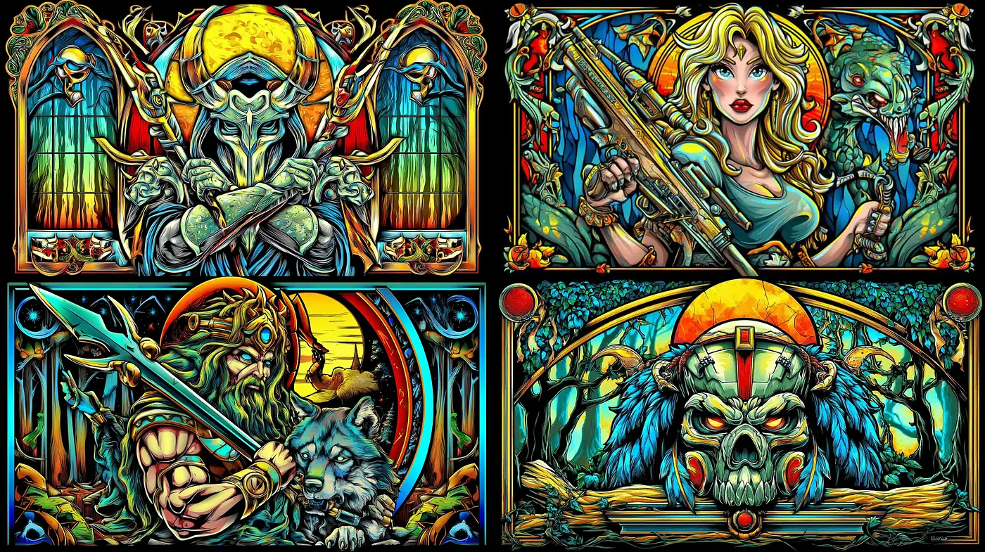 Bold, dynamic illustrations with a fantastical vibe - Midjourney sref style