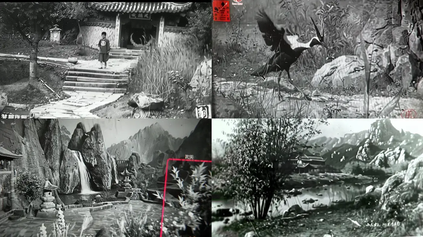 A Serene Journey through Landscape in Monochrome with Traditional Aesthetics - Midjourney sref style