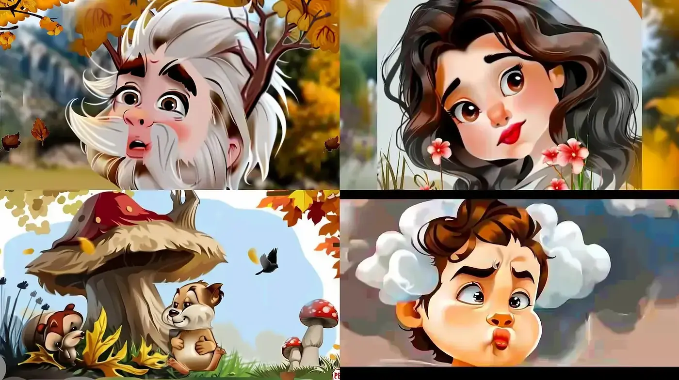 Charming Whimsical Illustrations with a Touch of Nature - Midjourney sref style