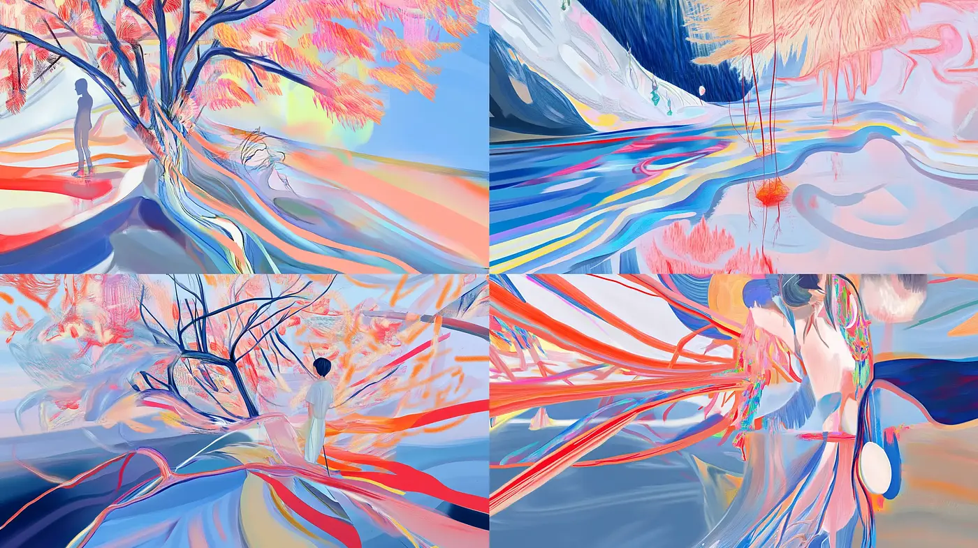 Ethereal Dreamscapes: A Luminous Fluidity in Modern Expressionism - Midjourney sref style