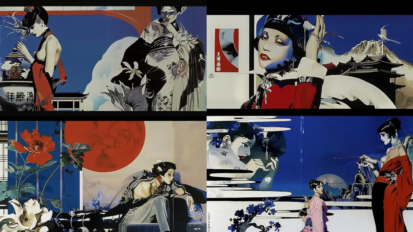 Vibrant Fusion of Traditional and Contemporary Aesthetics - Midjourney sref style