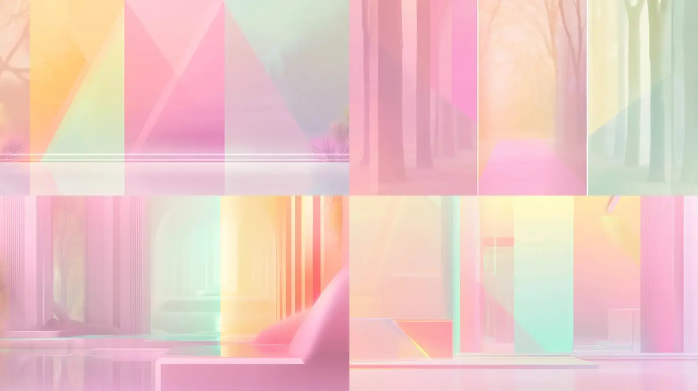 Ethereal Pastel Geometry: A Dreamlike Fusion of Soft Colors and Sharp Shapes - Midjourney sref style