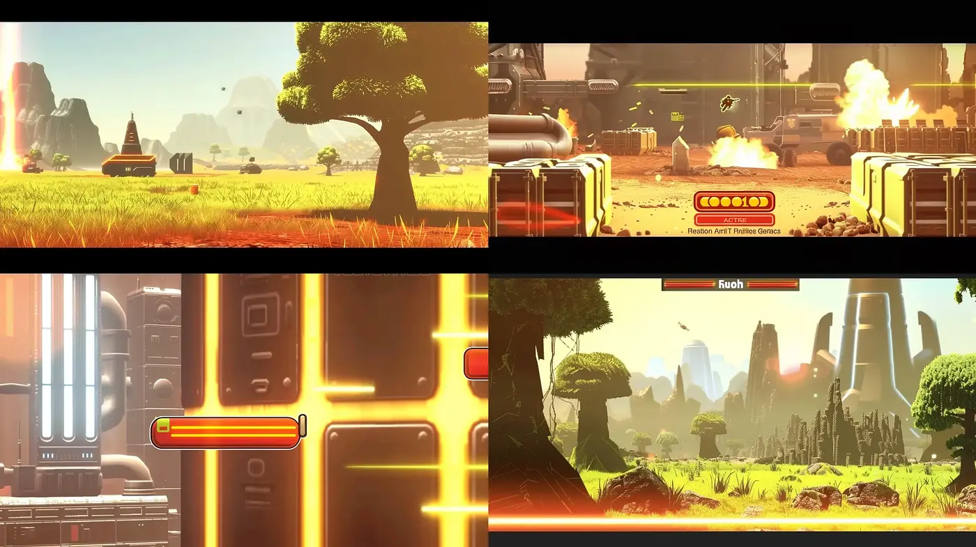 Futuristic Warm Tones of a Stylized Sci-Fi Landscape - Midjourney sref style