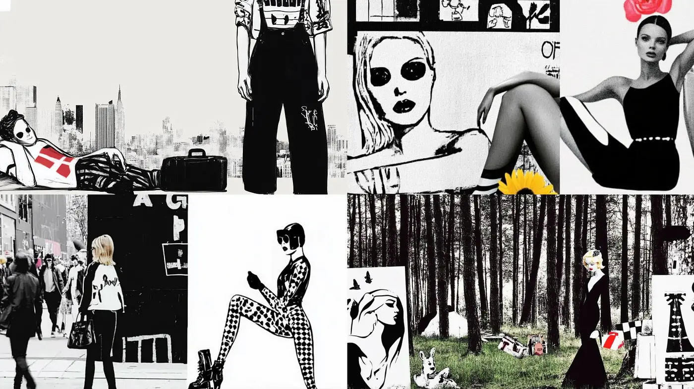 Monochrome Nouveau with a Contemporary Twist - Midjourney sref style