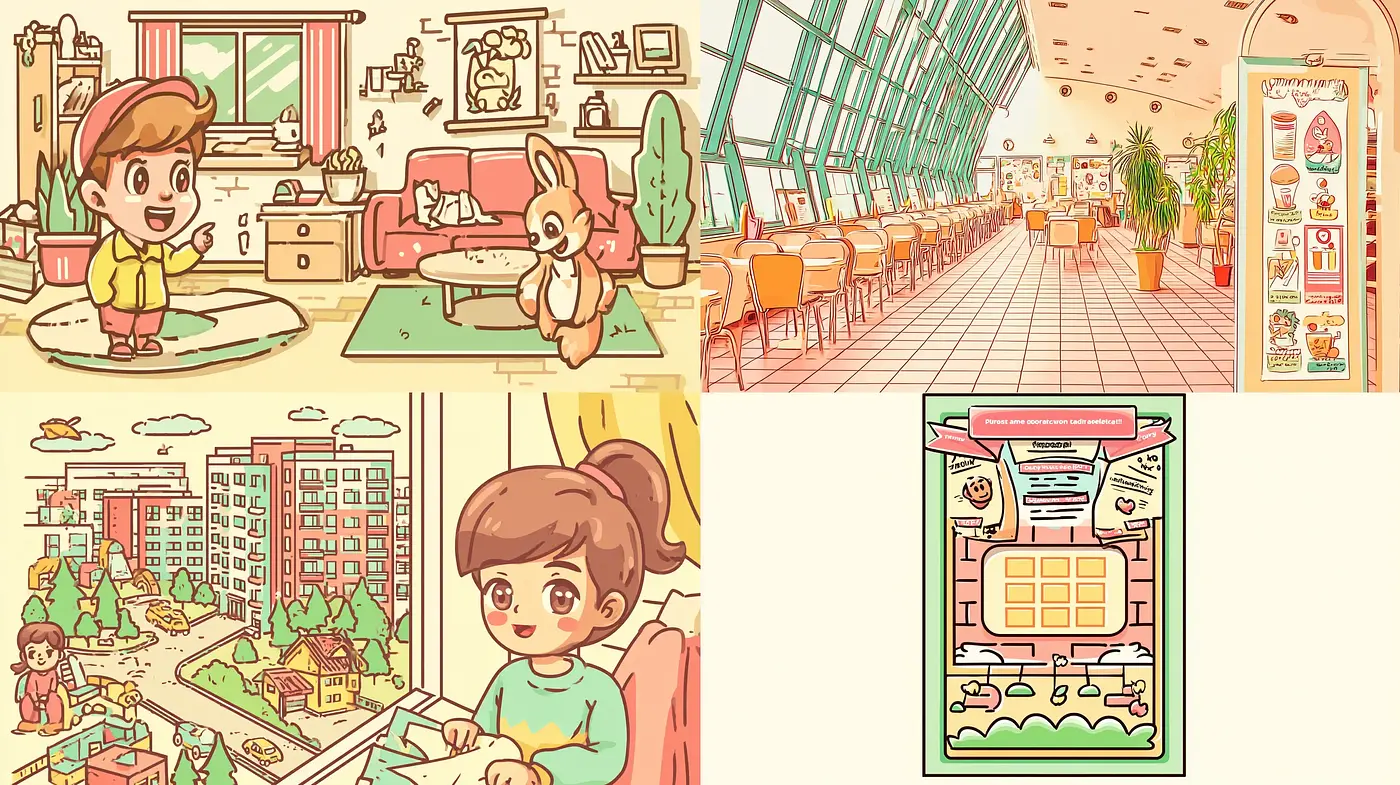 Charming Whimsical Illustrations with Soft Pastel Aesthetic - Midjourney sref style