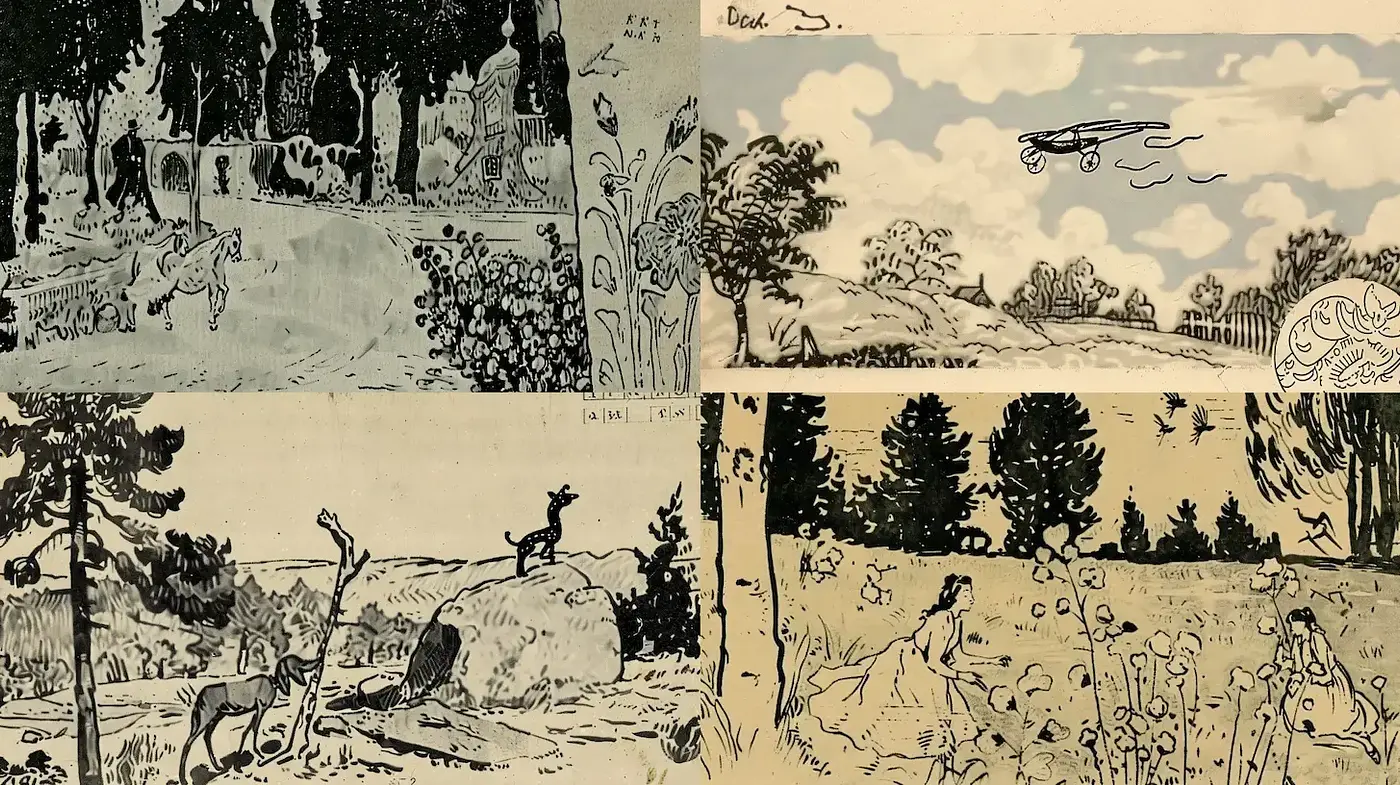 A Harmonious Blend of Vintage Aesthetic and Nature-Focused Scenes - Midjourney sref style