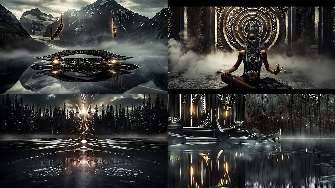 Mystical and Ethereal Environments with Majestic Elements - Midjourney sref style