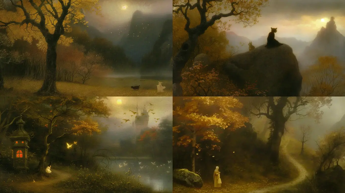 Ethereal Twilight - An Exploration of Muted Tones and Dreamy Landscapes - Midjourney sref style