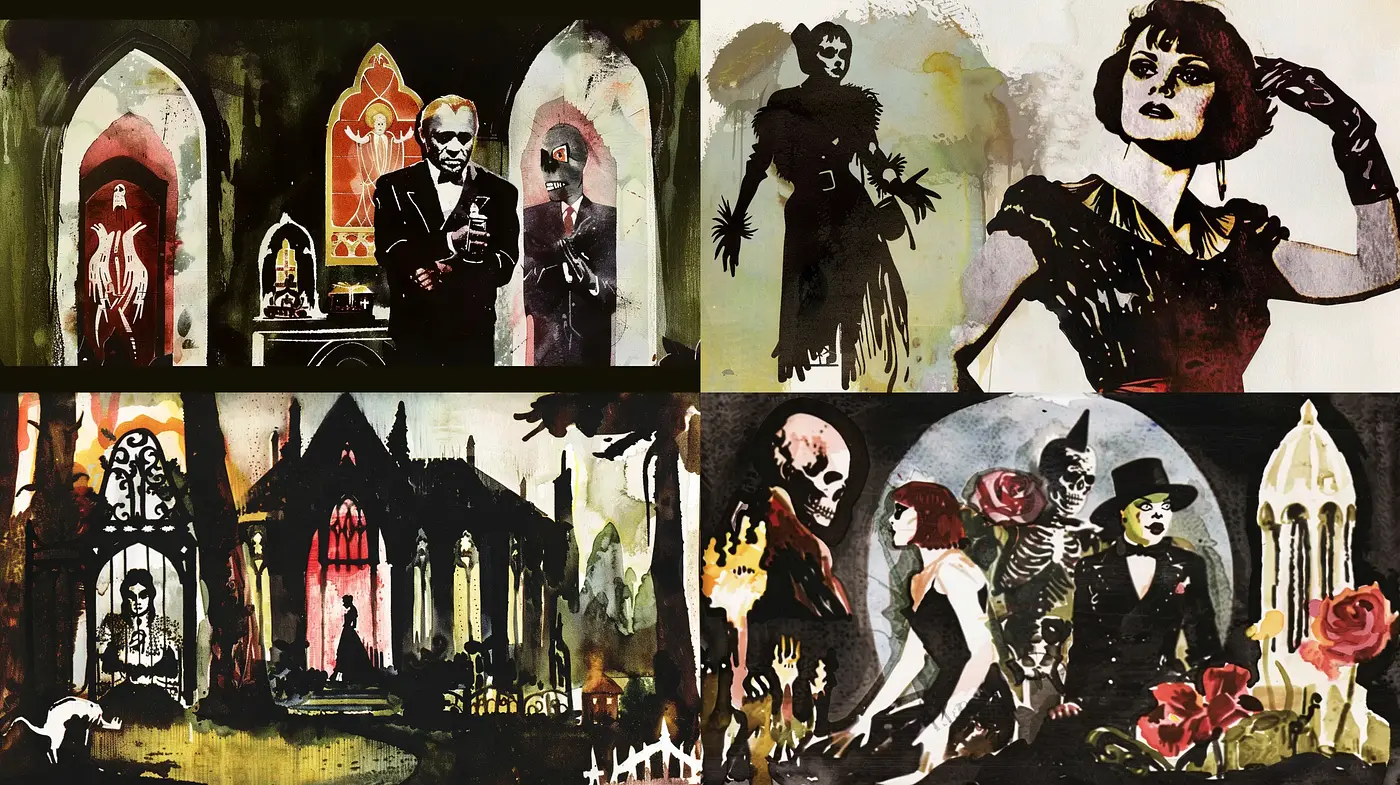 Gothic Elegance with Expressionist Undertones - Midjourney sref style