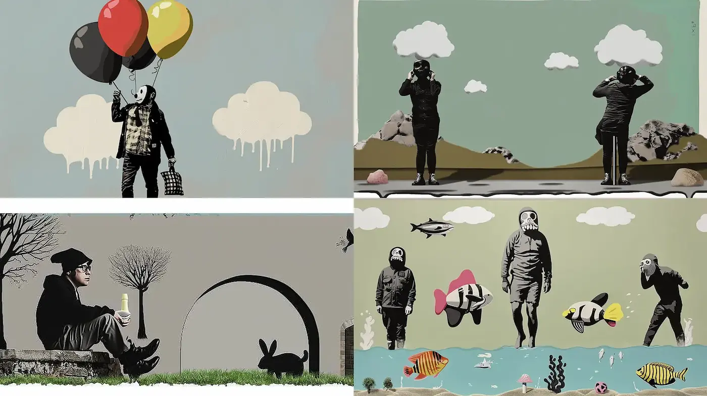 Whimsical and Playful Surrealism with Retro Influences - Midjourney sref style